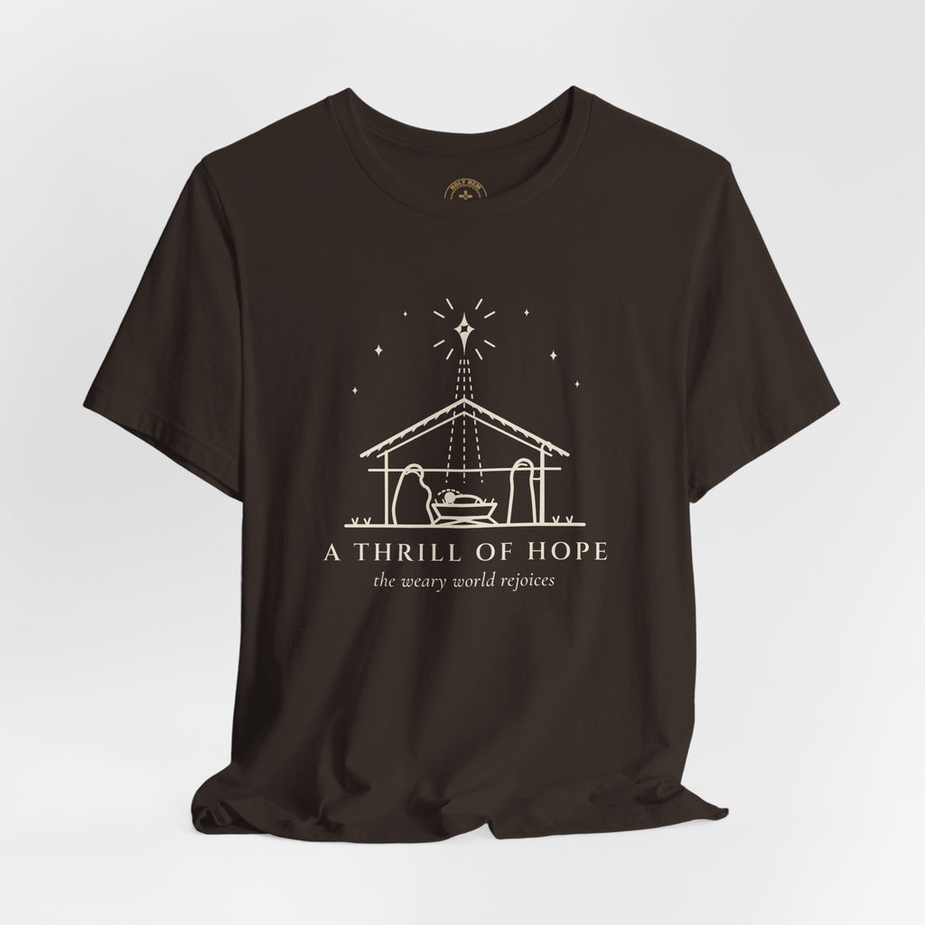 A Thrill of Hope T-Shirt – Line Art Nativity Christmas Tee