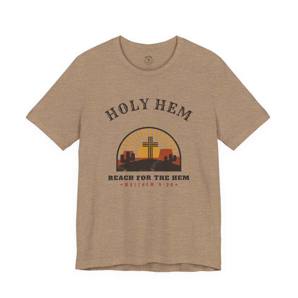 Holy Hem Western T-Shirt – Desert Cross Matthew 9:20 Christian Tee