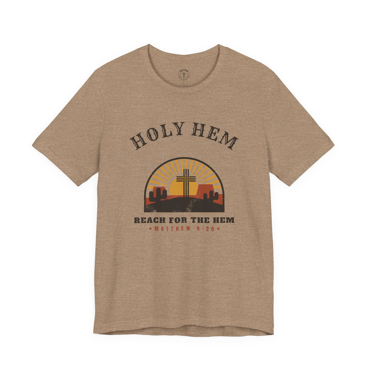 Holy Hem Western T-Shirt – Desert Cross Matthew 9:20 Christian Tee