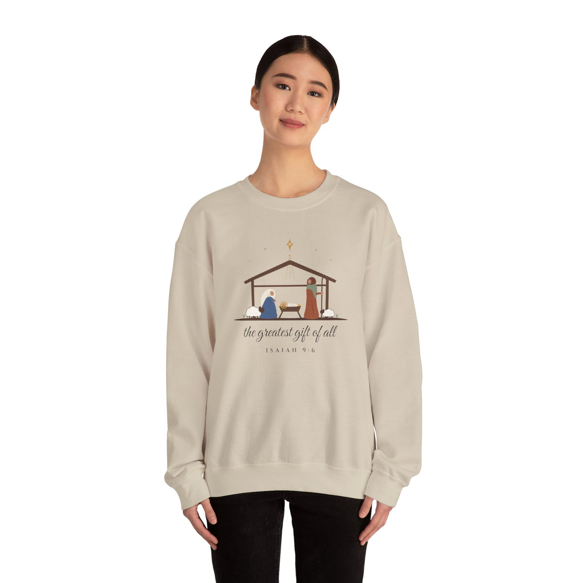 The Greatest Gift of All Sweatshirt – Nativity Scene Christmas Crewneck