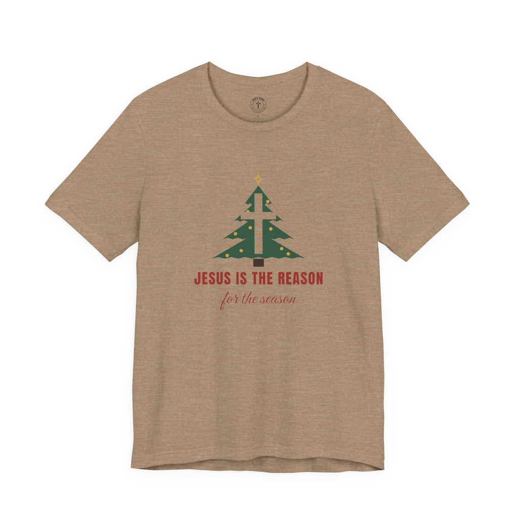 Jesus Is the Reason T-Shirt – Christmas Tree Cross Christian Tee