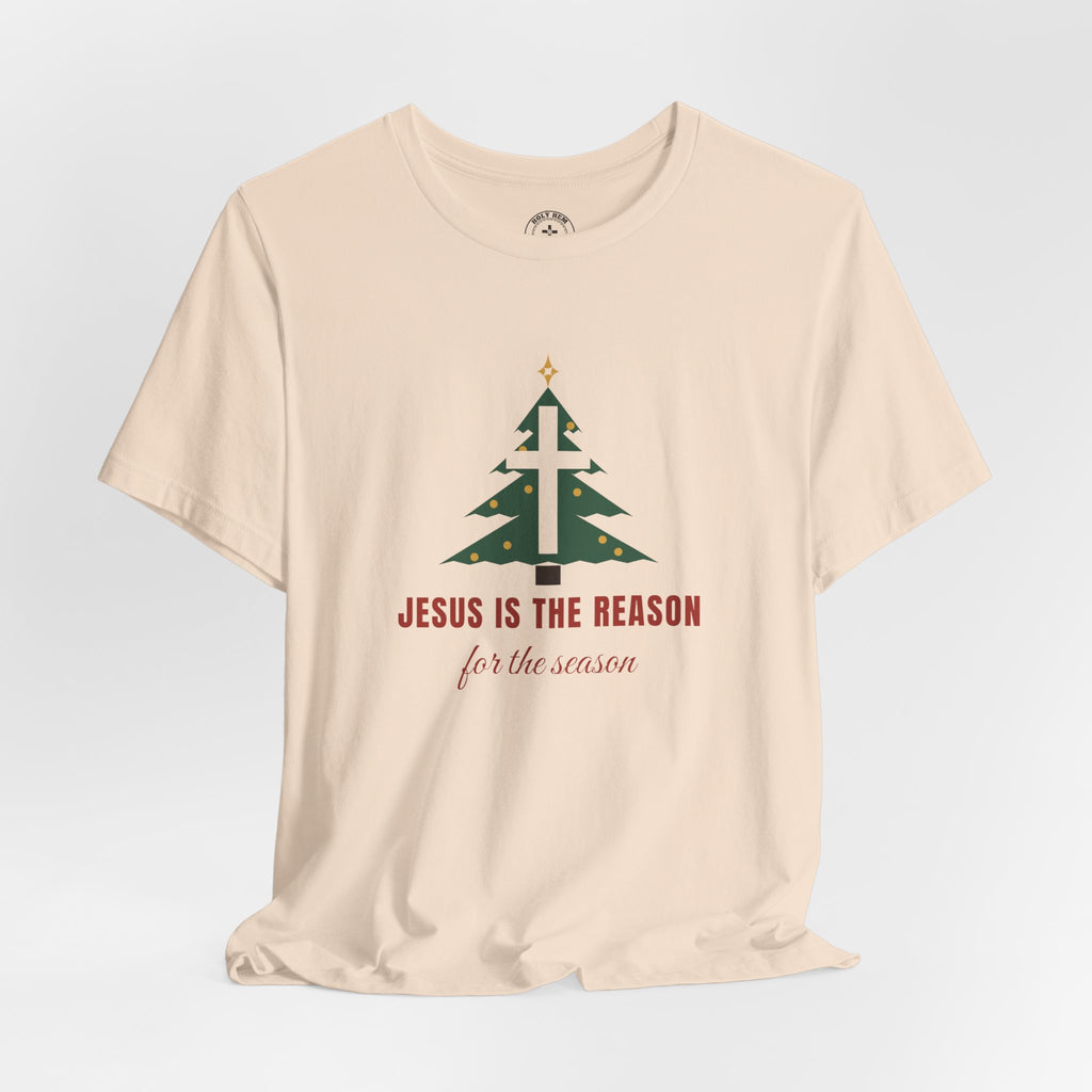 Jesus Is the Reason T-Shirt – Christmas Tree Cross Christian Tee