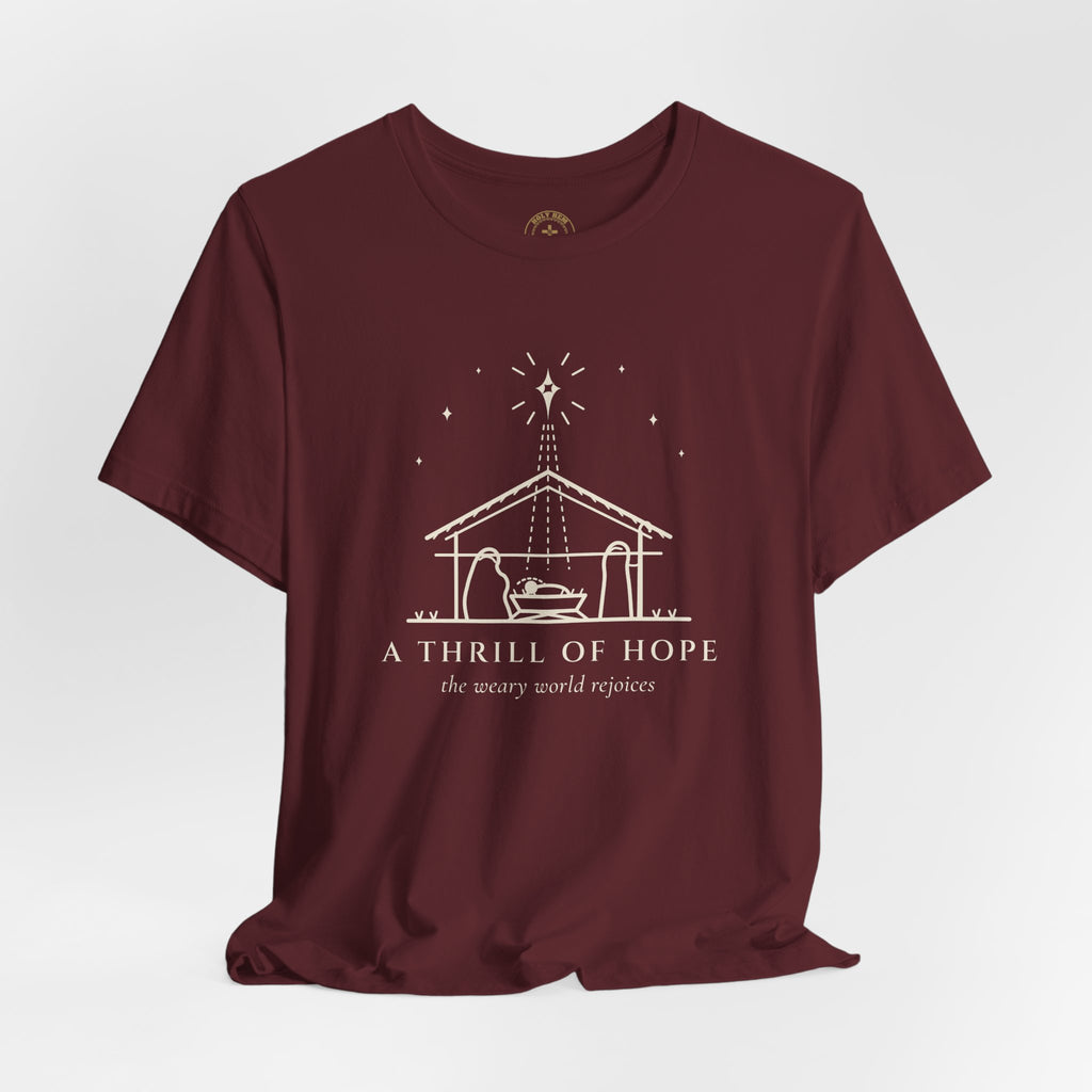 A Thrill of Hope T-Shirt – Line Art Nativity Christmas Tee