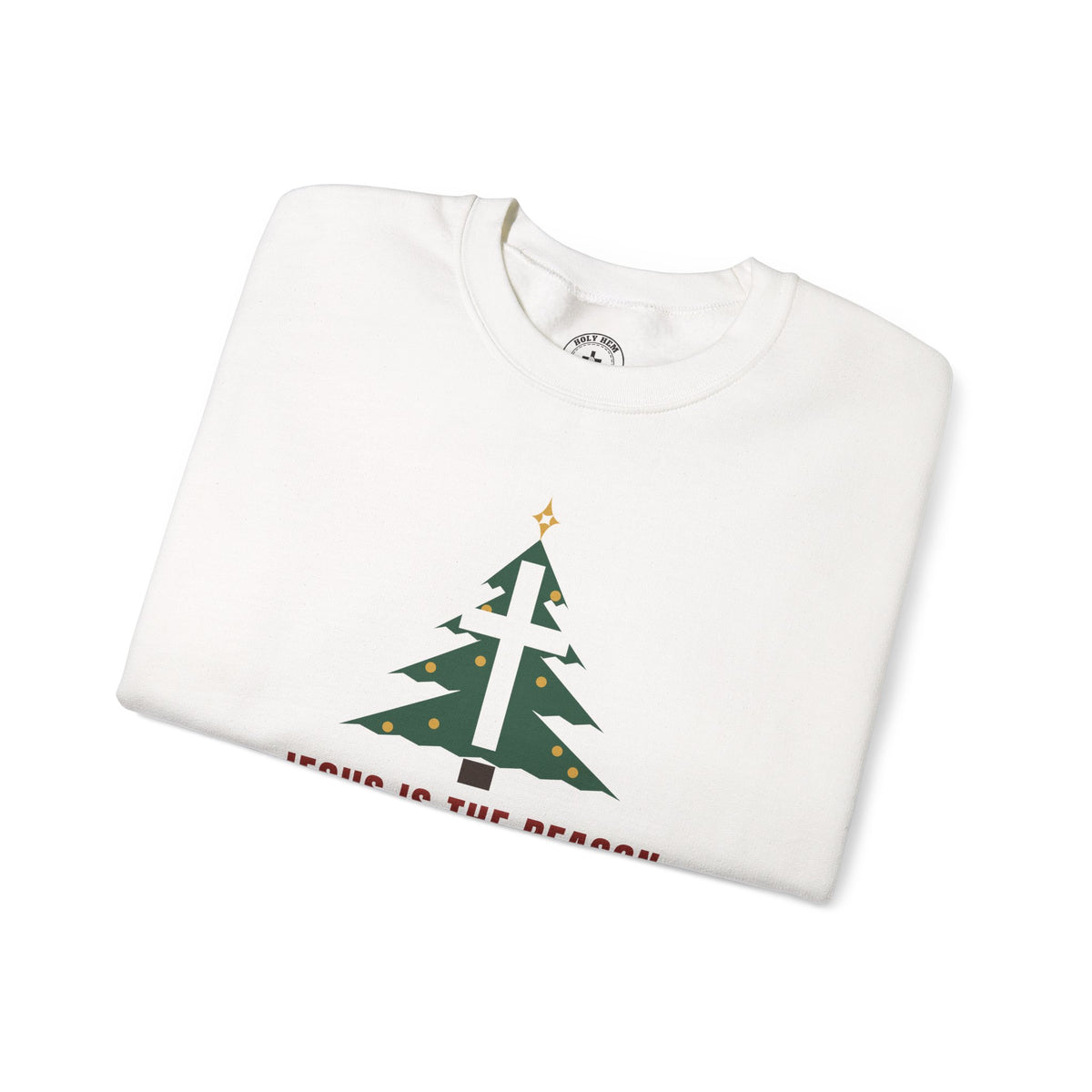 Jesus Is the Reason Sweatshirt – Christmas Tree Cross Christian Crewneck