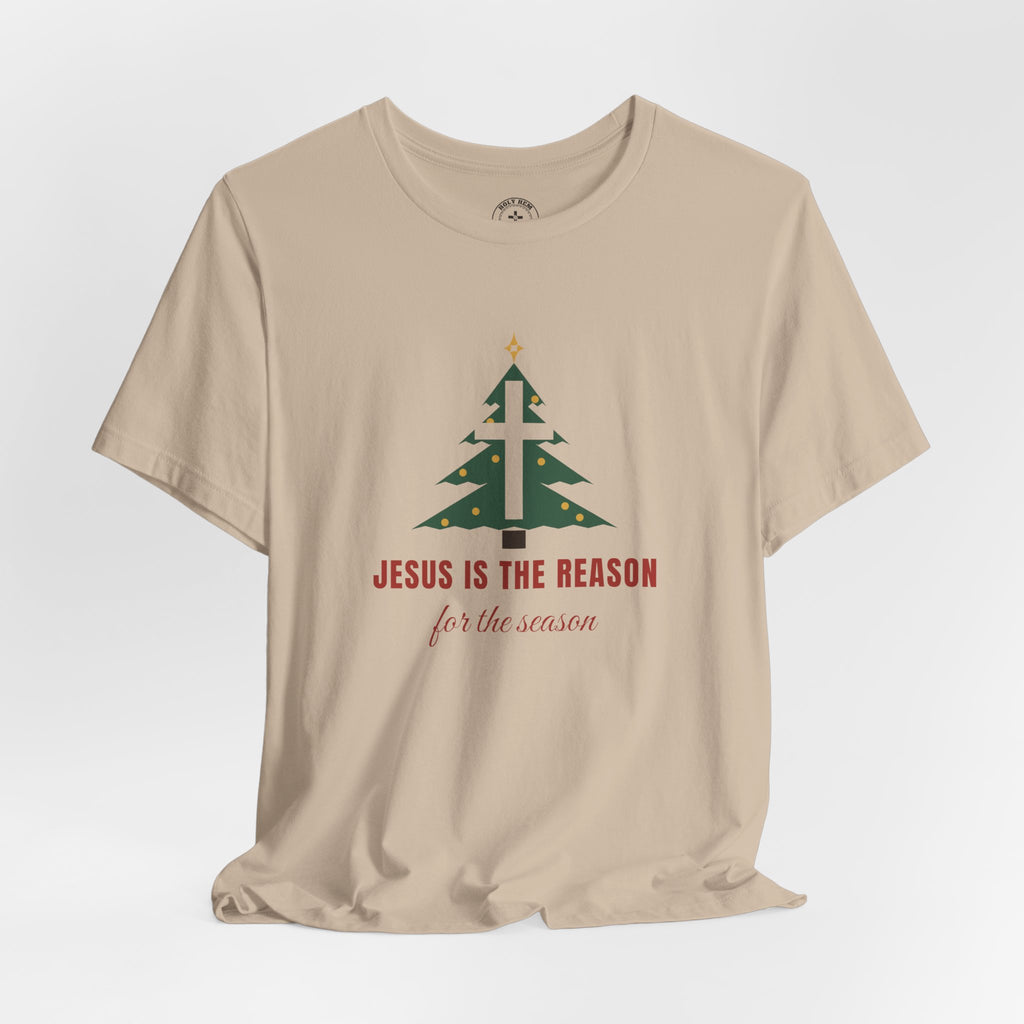 Jesus Is the Reason T-Shirt – Christmas Tree Cross Christian Tee