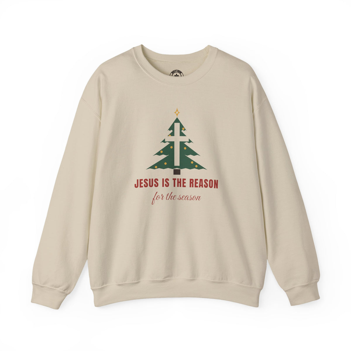 Jesus Is the Reason Sweatshirt – Christmas Tree Cross Christian Crewneck