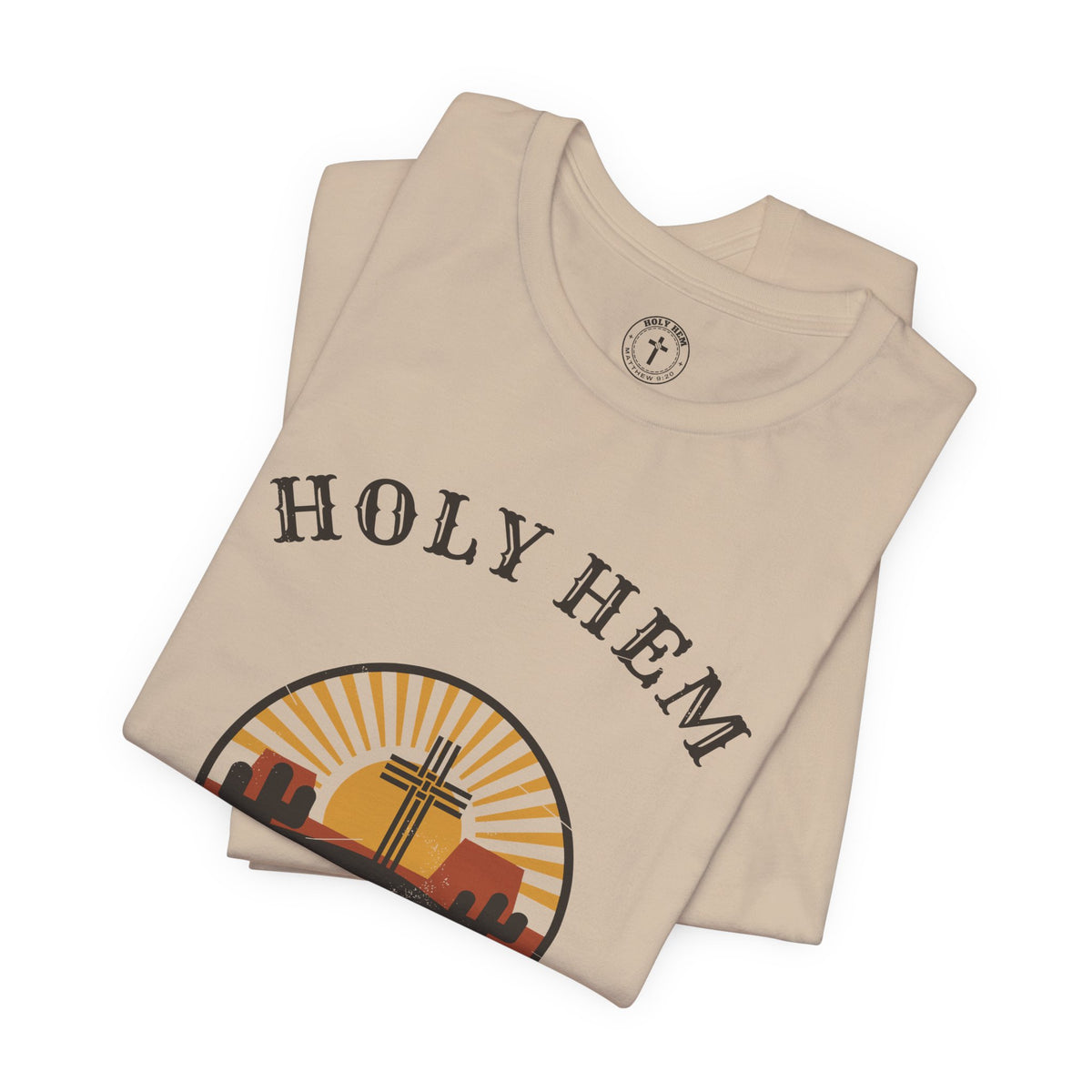 Holy Hem Western T-Shirt – Desert Cross Matthew 9:20 Christian Tee