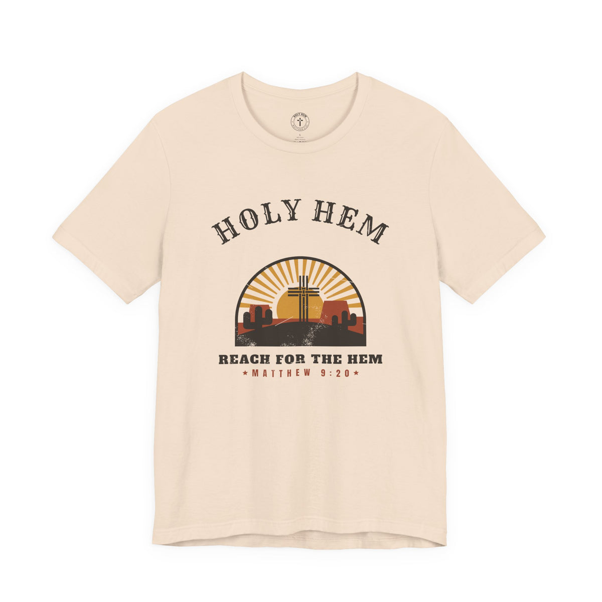 Holy Hem Western T-Shirt – Desert Cross Matthew 9:20 Christian Tee