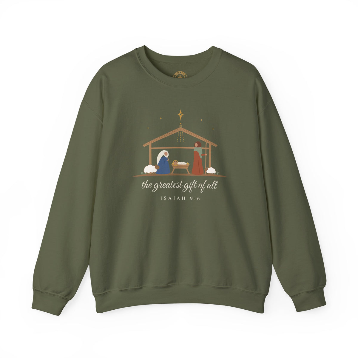 The Greatest Gift of All Sweatshirt – Nativity Scene Christmas Crewneck