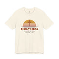 Holy Hem Retro Sunset T-Shirt – 70s Cross Matthew 9:20 Christian Tee
