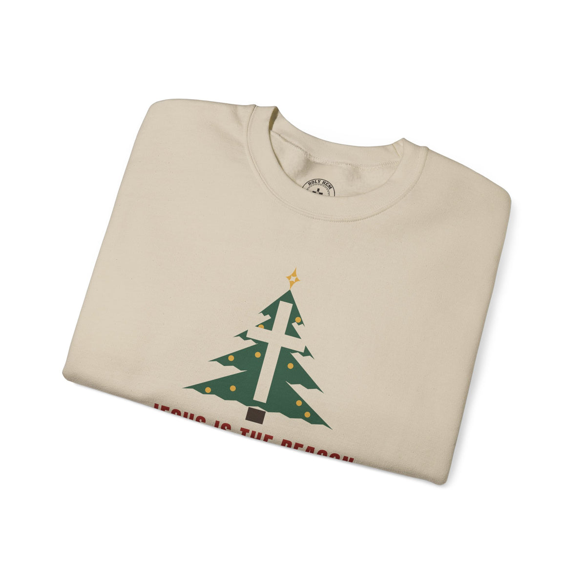Jesus Is the Reason Sweatshirt – Christmas Tree Cross Christian Crewneck
