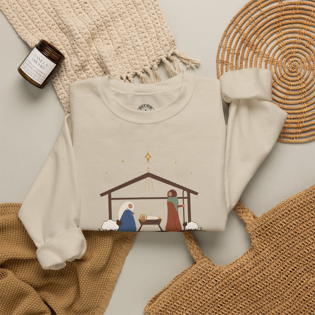 The Greatest Gift of All Sweatshirt – Nativity Scene Christmas Crewneck