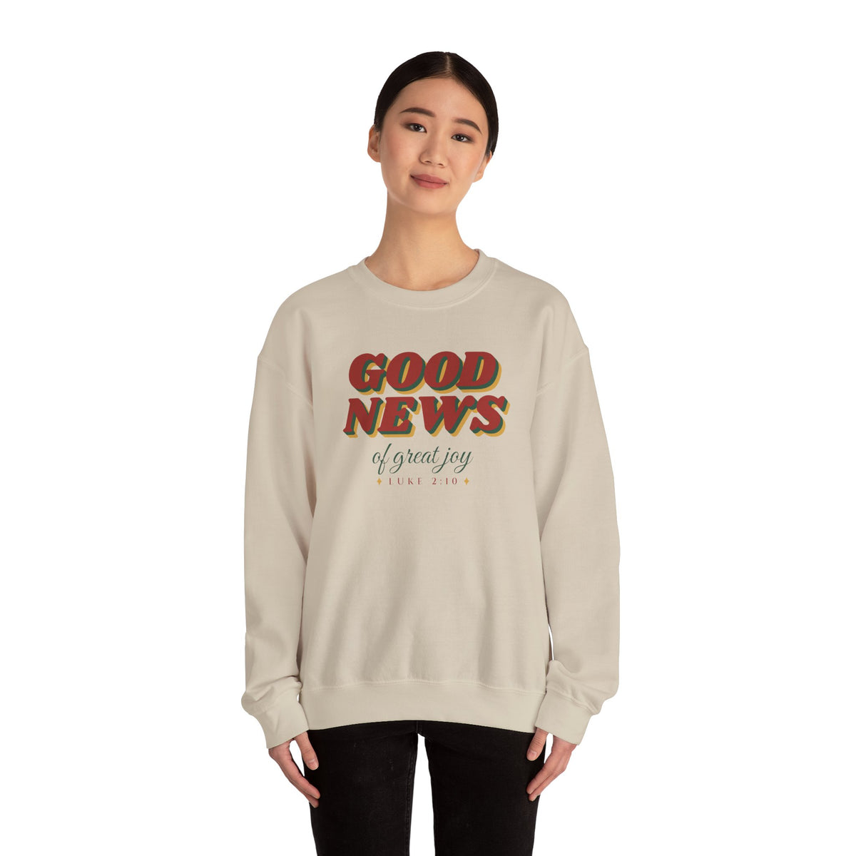 Good News of Great Joy Sweatshirt – Retro Luke 2:10 Christmas Crewneck