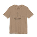 Holy Hem Thread Cross T-Shirt – One Line Art Matthew 9:20 Christian Tee