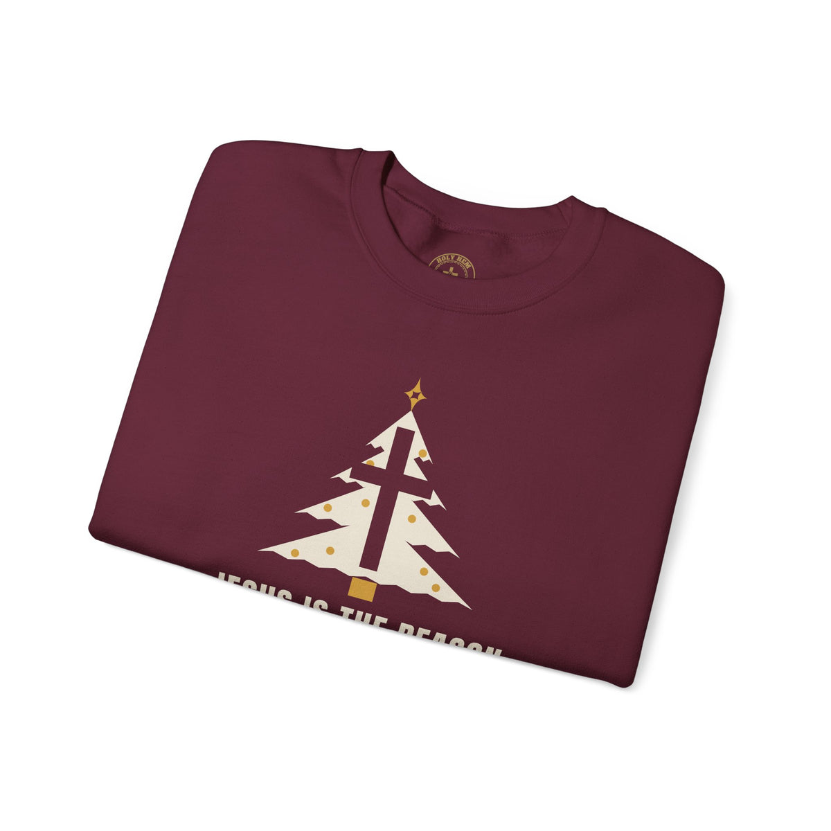 Jesus Is the Reason Sweatshirt – Christmas Tree Cross Christian Crewneck
