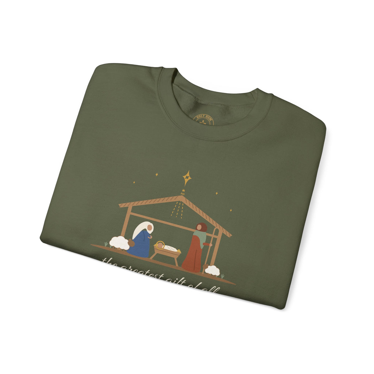 The Greatest Gift of All Sweatshirt – Nativity Scene Christmas Crewneck