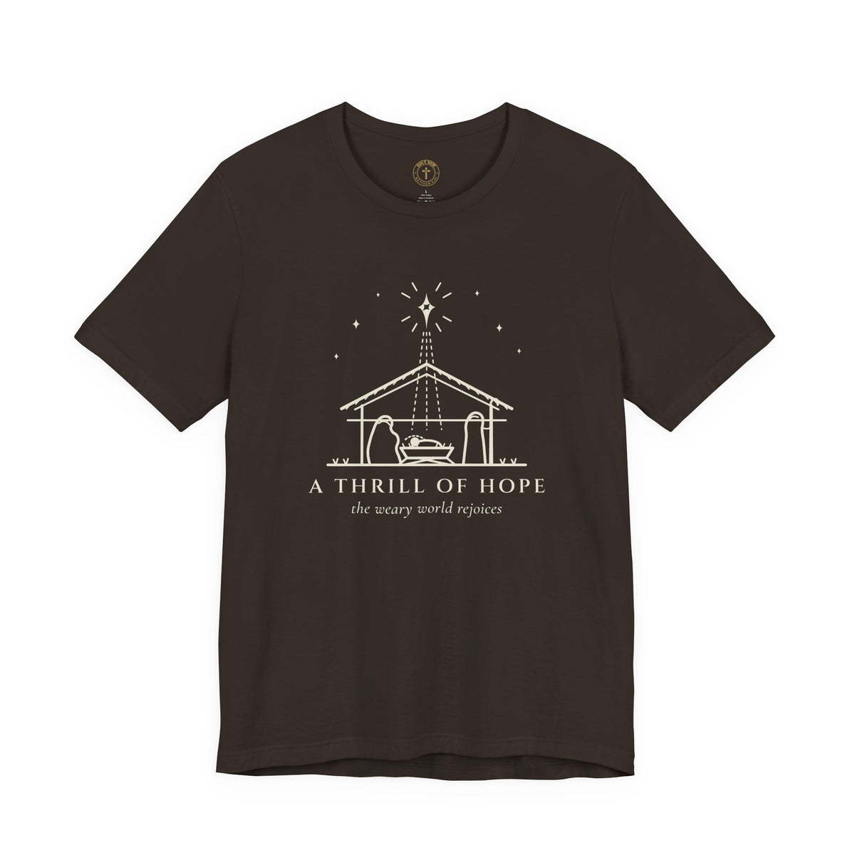 A Thrill of Hope T-Shirt – Line Art Nativity Christmas Tee