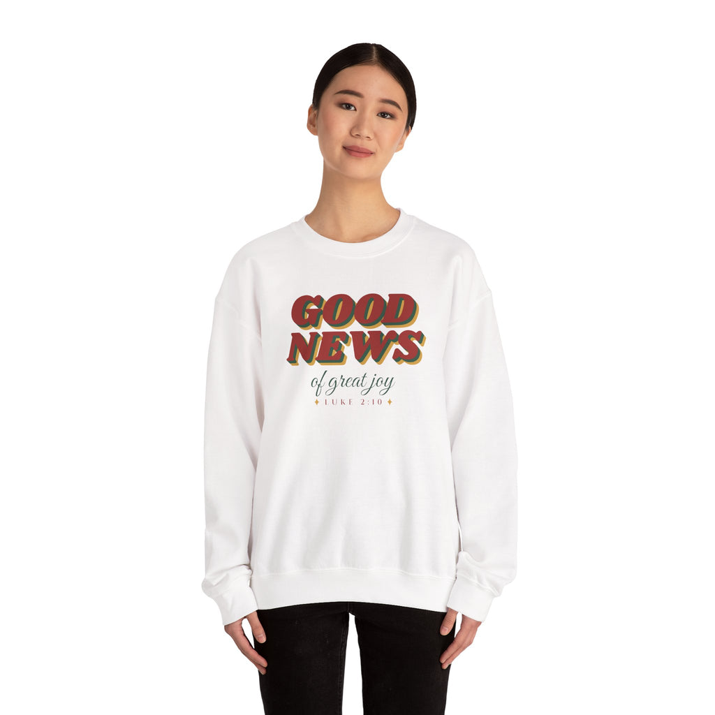Good News of Great Joy Sweatshirt – Retro Luke 2:10 Christmas Crewneck