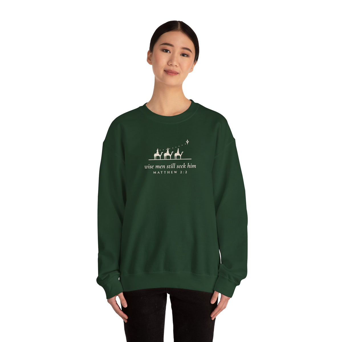 Wise Men Still Seek Him Sweatshirt – Minimal Three Wise Men Christmas Crewneck