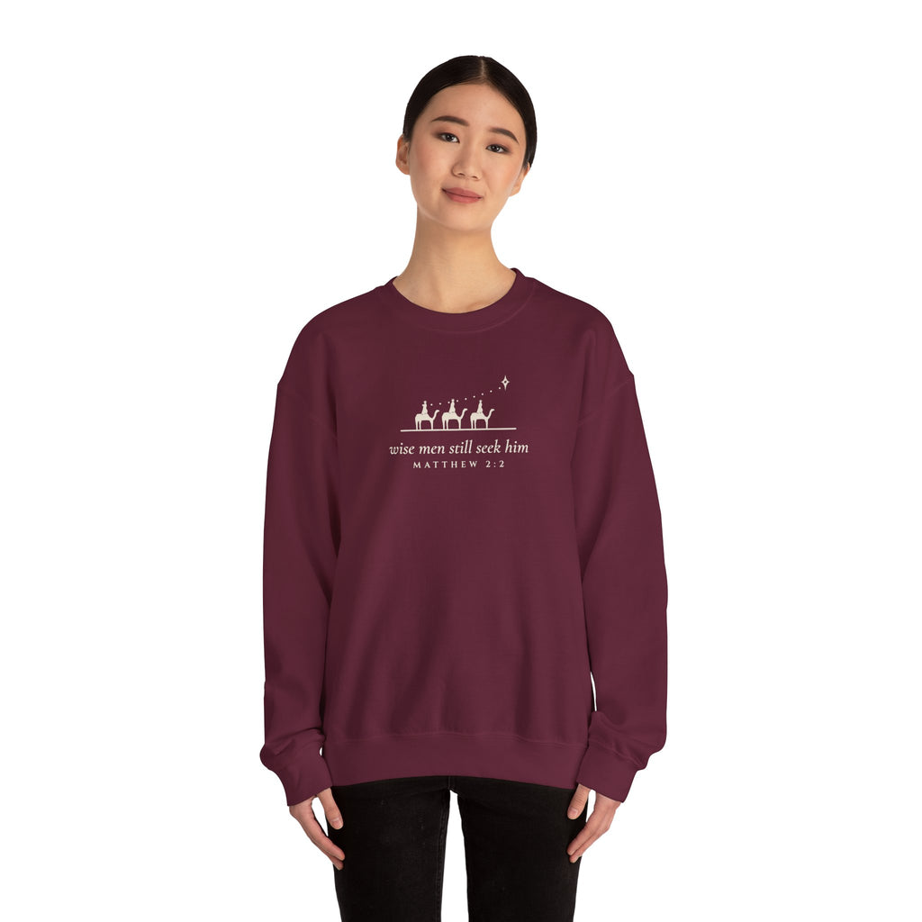 Wise Men Still Seek Him Sweatshirt – Minimal Three Wise Men Christmas Crewneck