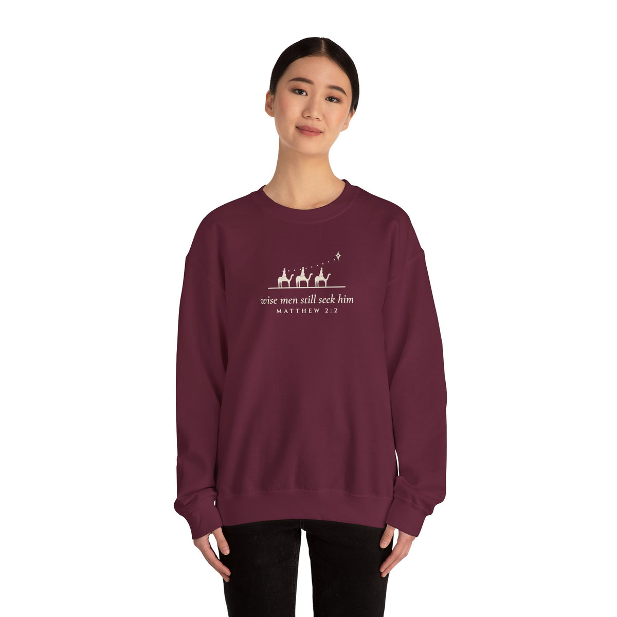 Wise Men Still Seek Him Sweatshirt – Minimal Three Wise Men Christmas Crewneck