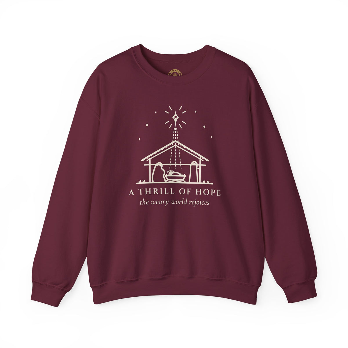 A Thrill of Hope Sweatshirt – Line Art Nativity Christmas Crewneck