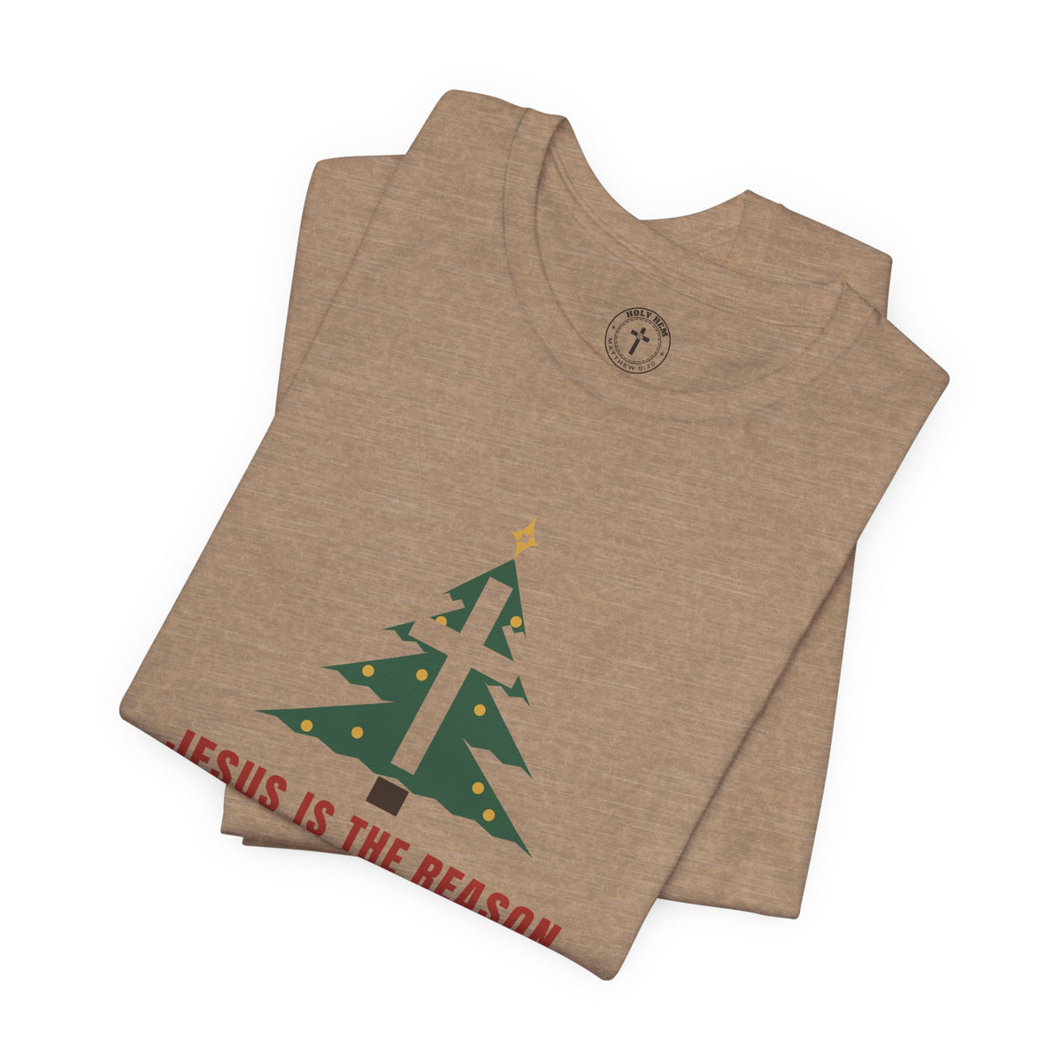Jesus Is the Reason T-Shirt – Christmas Tree Cross Christian Tee