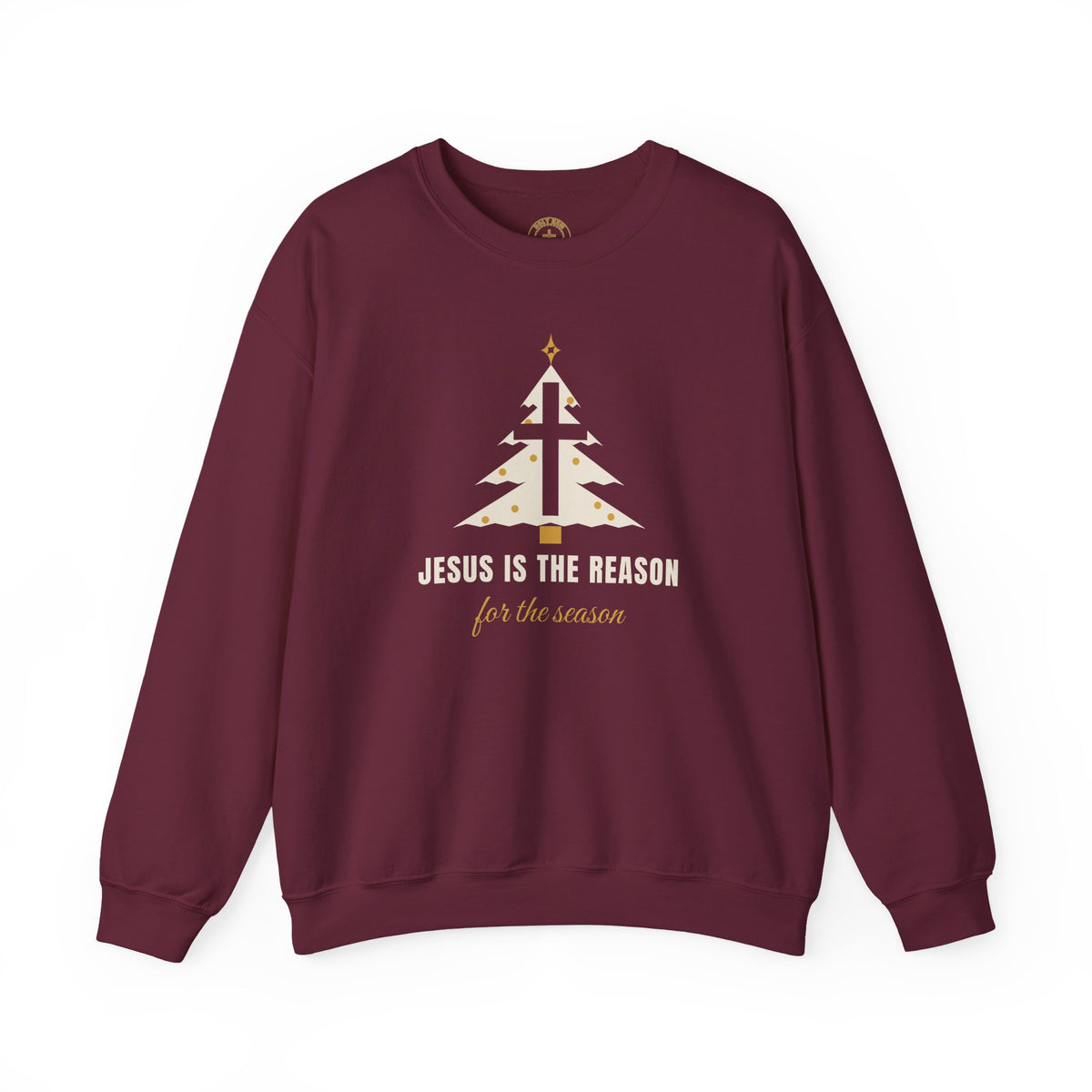 Jesus Is the Reason Sweatshirt – Christmas Tree Cross Christian Crewneck