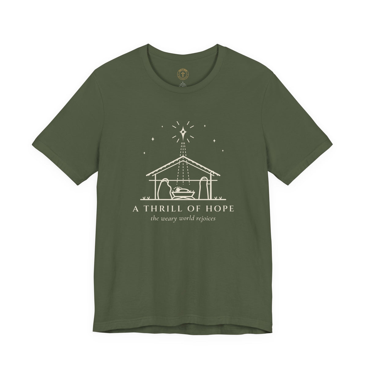 A Thrill of Hope T-Shirt – Line Art Nativity Christmas Tee