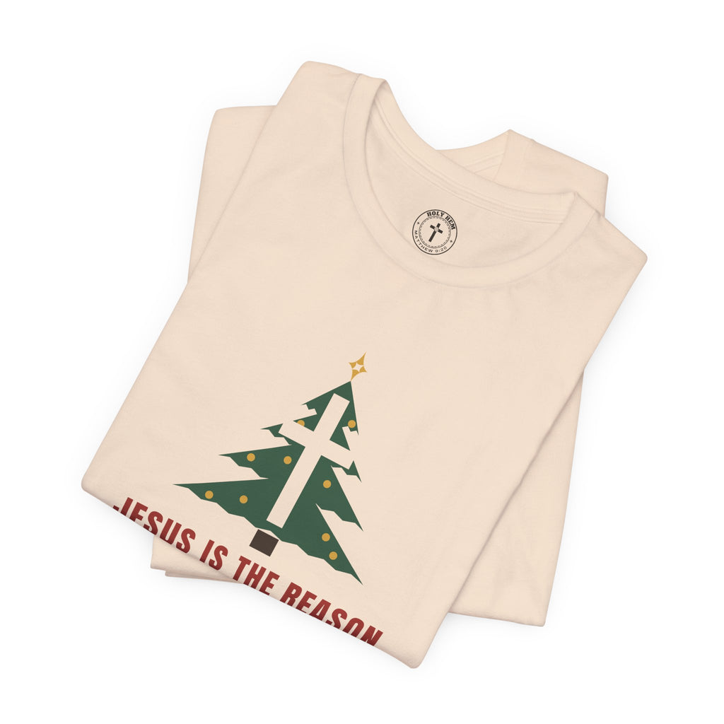 Jesus Is the Reason T-Shirt – Christmas Tree Cross Christian Tee