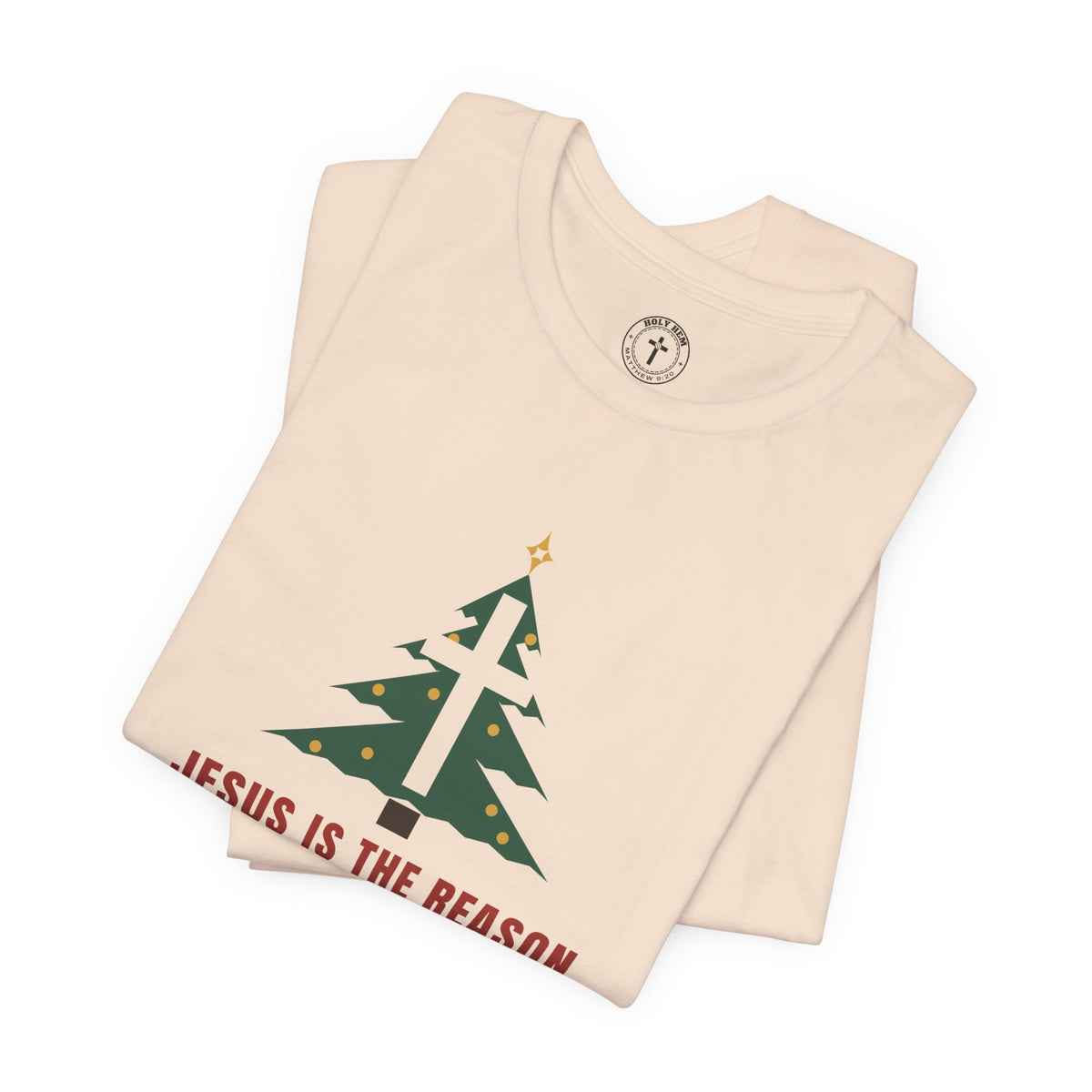 Jesus Is the Reason T-Shirt – Christmas Tree Cross Christian Tee