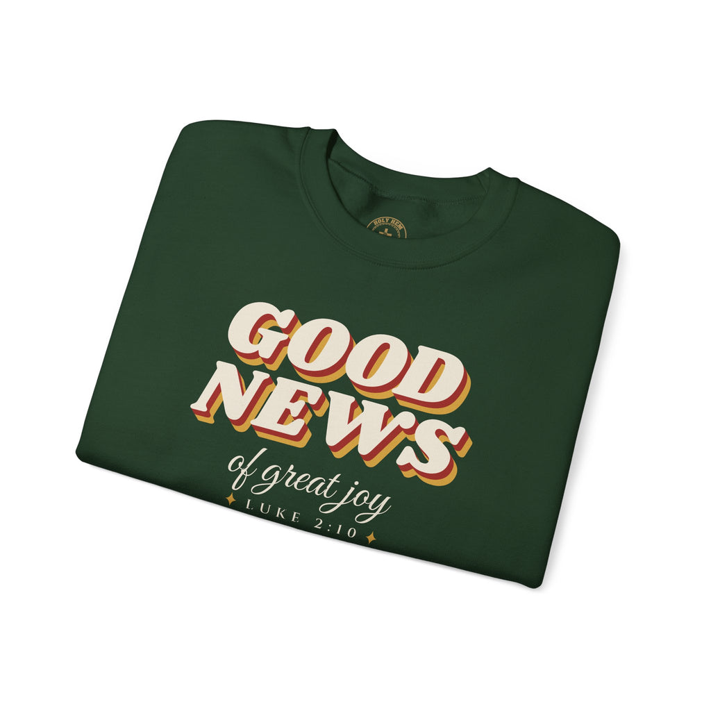 Good News of Great Joy Sweatshirt – Retro Luke 2:10 Christmas Crewneck