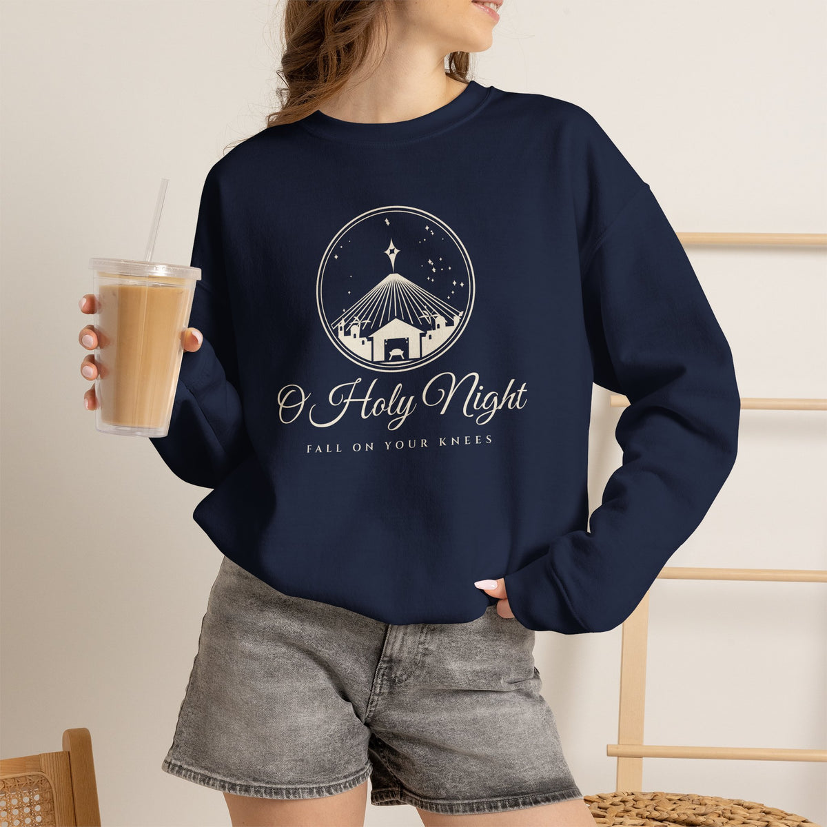 O Holy Night Sweatshirt – Bethlehem Nativity Christmas Crewneck