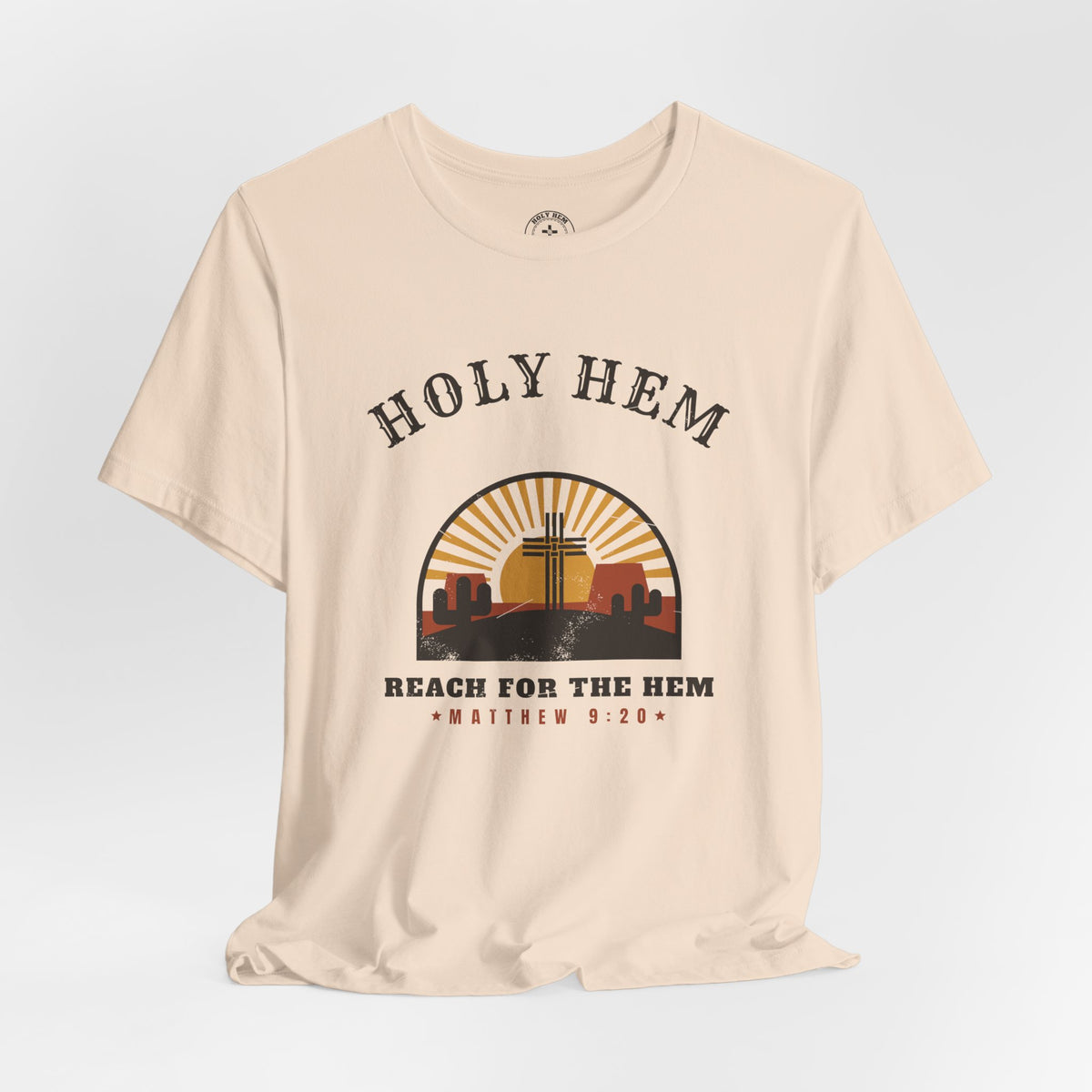 Holy Hem Western T-Shirt – Desert Cross Matthew 9:20 Christian Tee