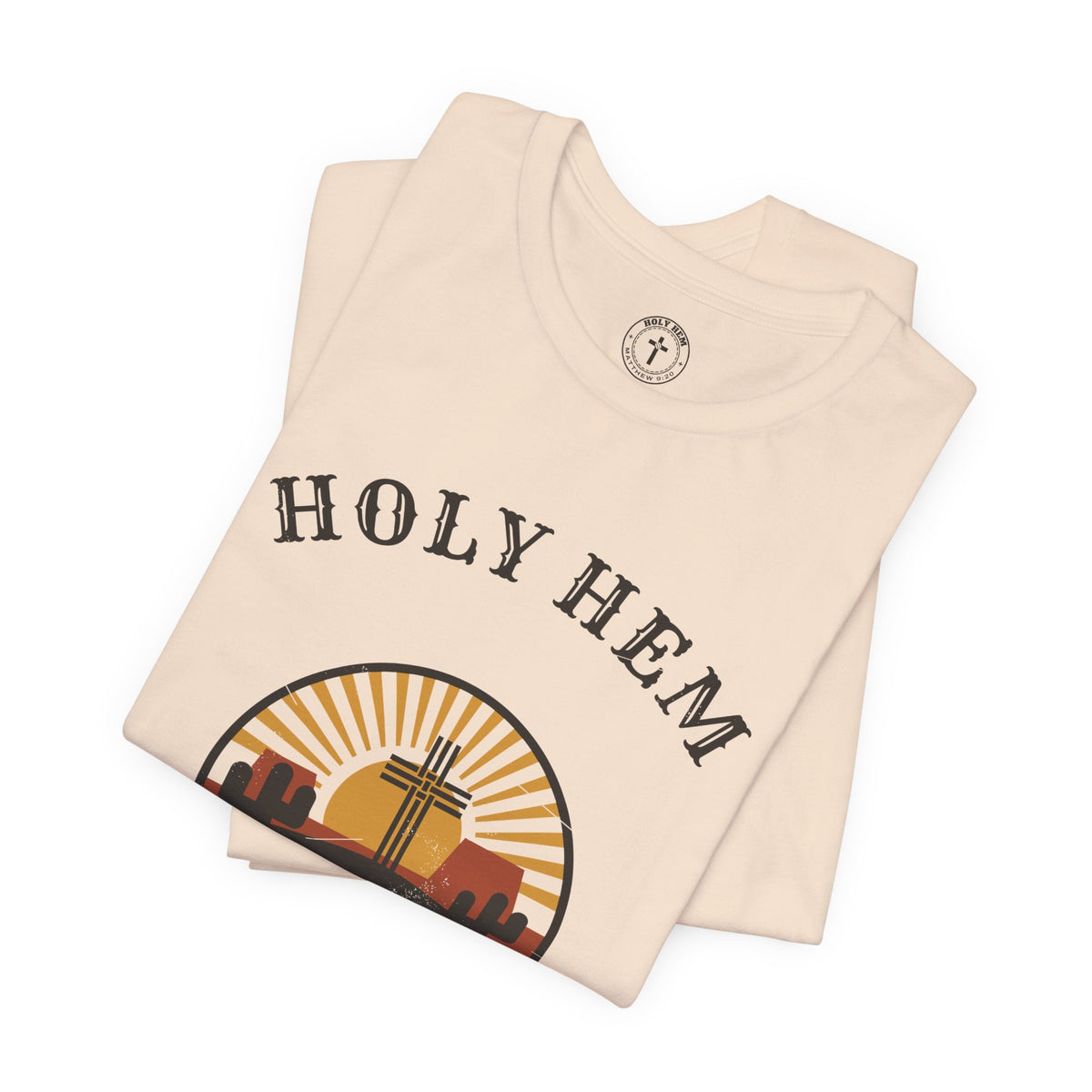 Holy Hem Western T-Shirt – Desert Cross Matthew 9:20 Christian Tee