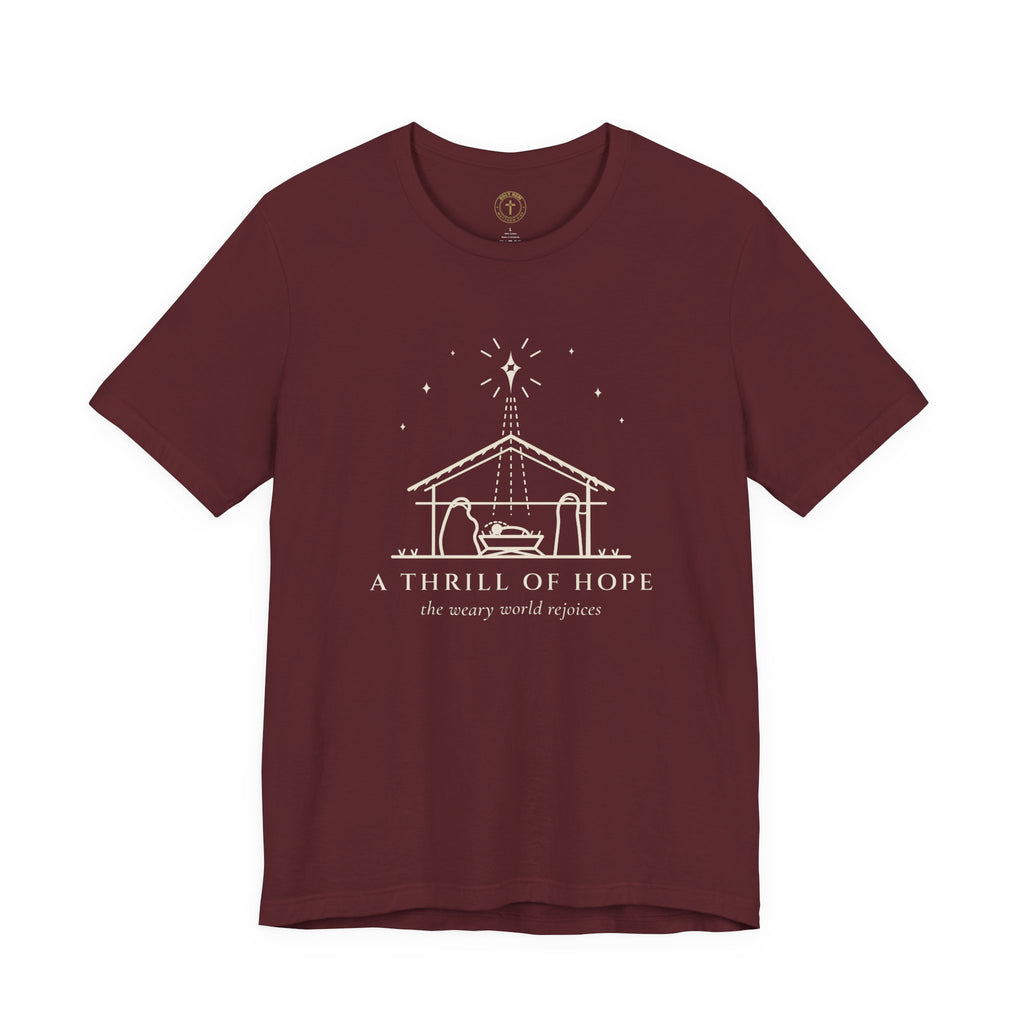 A Thrill of Hope T-Shirt – Line Art Nativity Christmas Tee