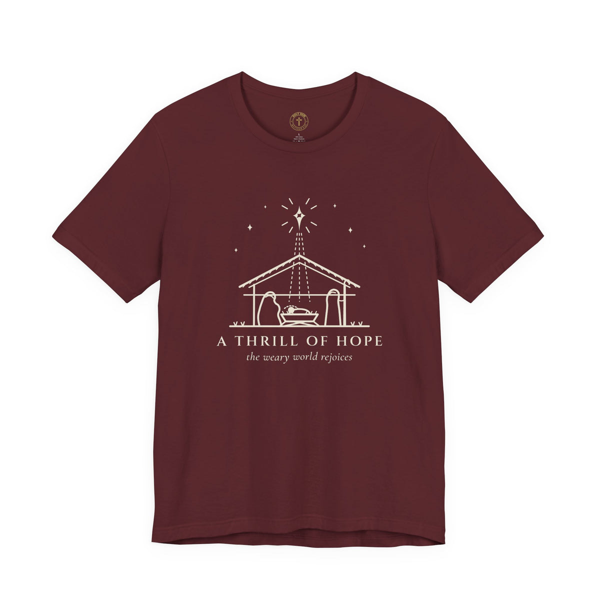 A Thrill of Hope T-Shirt – Line Art Nativity Christmas Tee