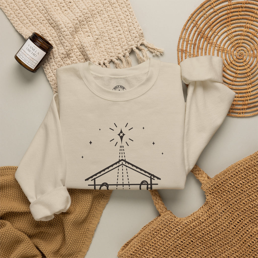 A Thrill of Hope Sweatshirt – Line Art Nativity Christmas Crewneck