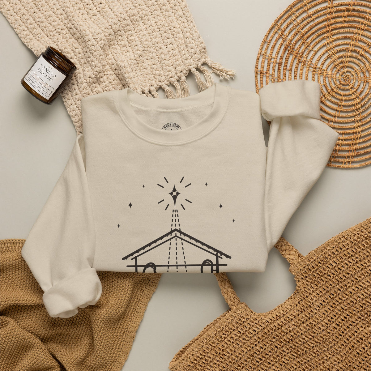 A Thrill of Hope Sweatshirt – Line Art Nativity Christmas Crewneck