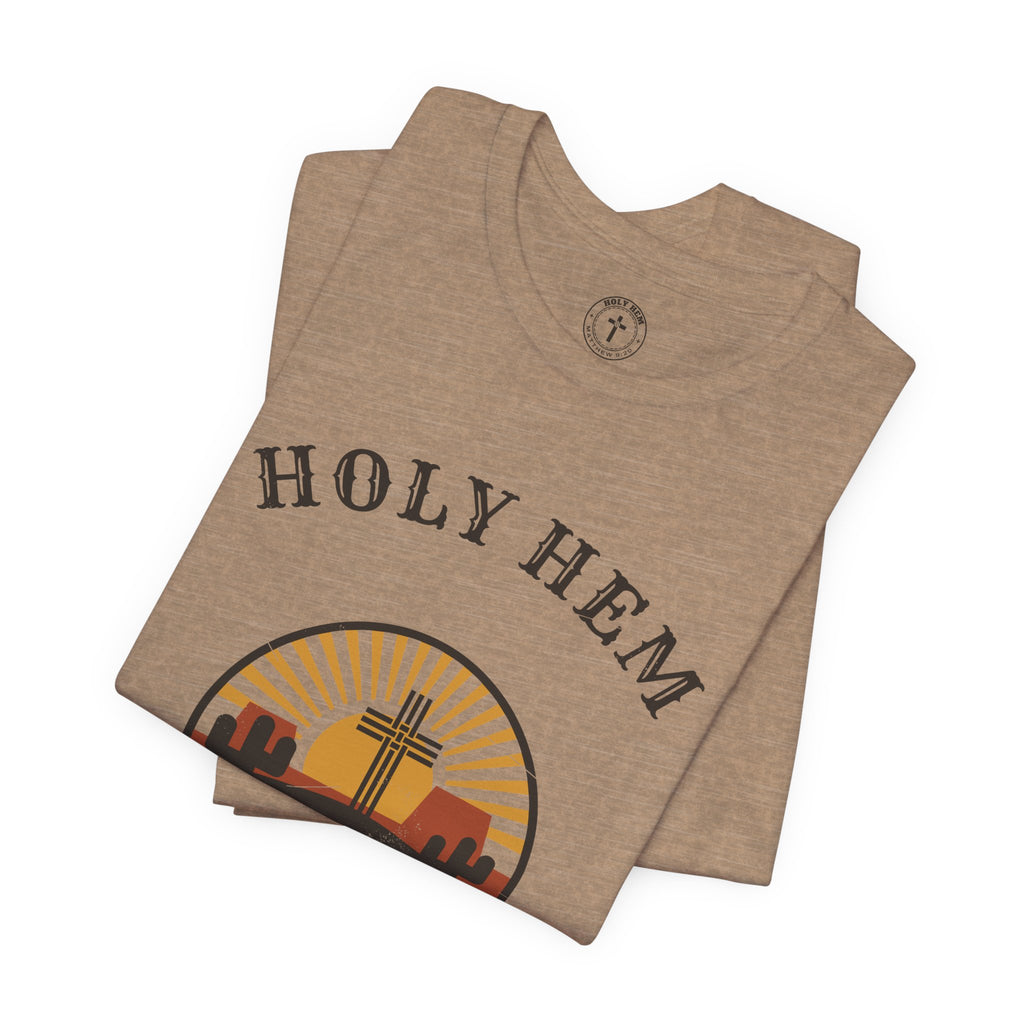 Holy Hem Western T-Shirt – Desert Cross Matthew 9:20 Christian Tee