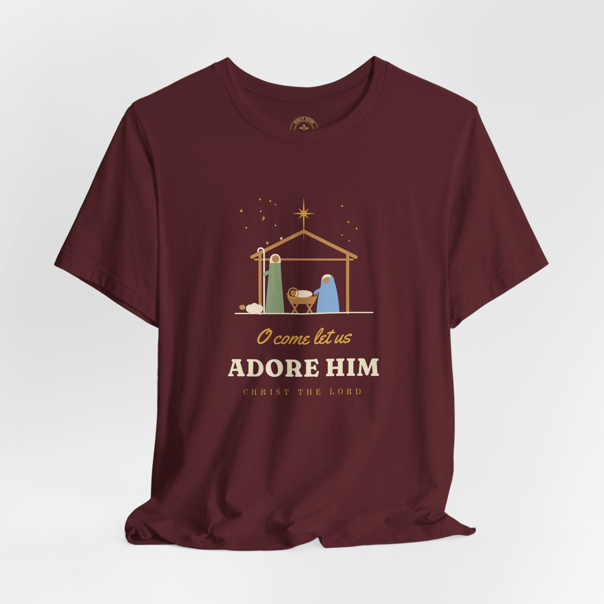 O Come Let Us Adore Him T-Shirt – Nativity Christmas Christian Tee